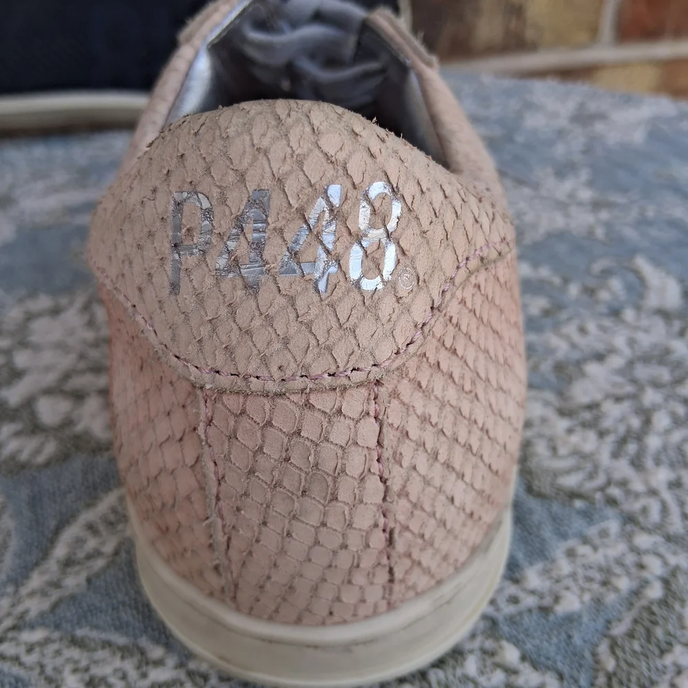 🪱 P448 John Prince Pink Python Snake Print Low Top Sneakers Sz.38/7.5 - Picture 11 of 16